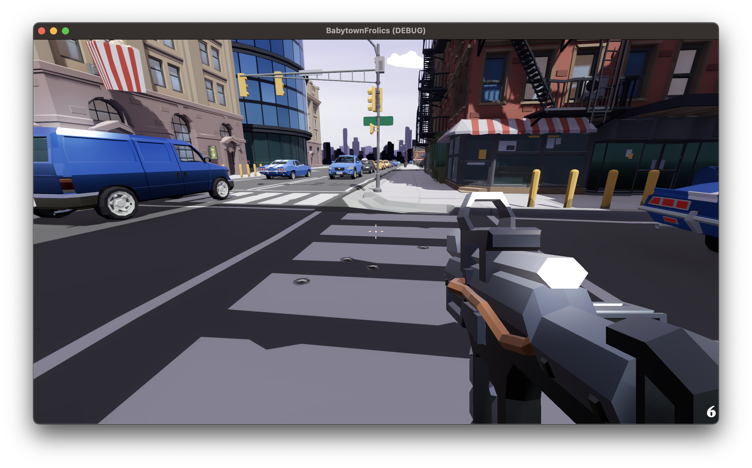 Initial prototype, with a player scene and a rifle weapon