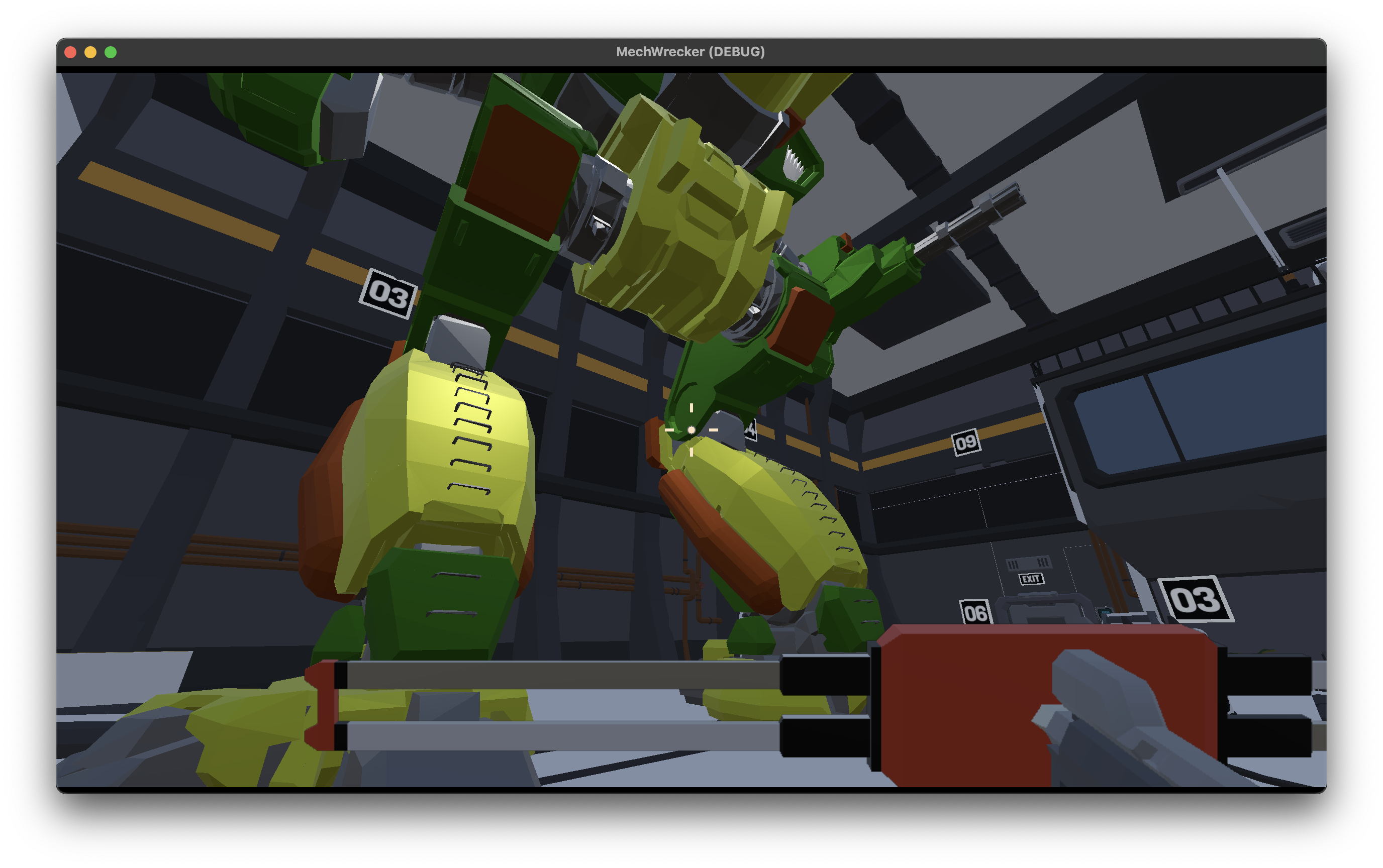 Mech model in the initial hanger scene