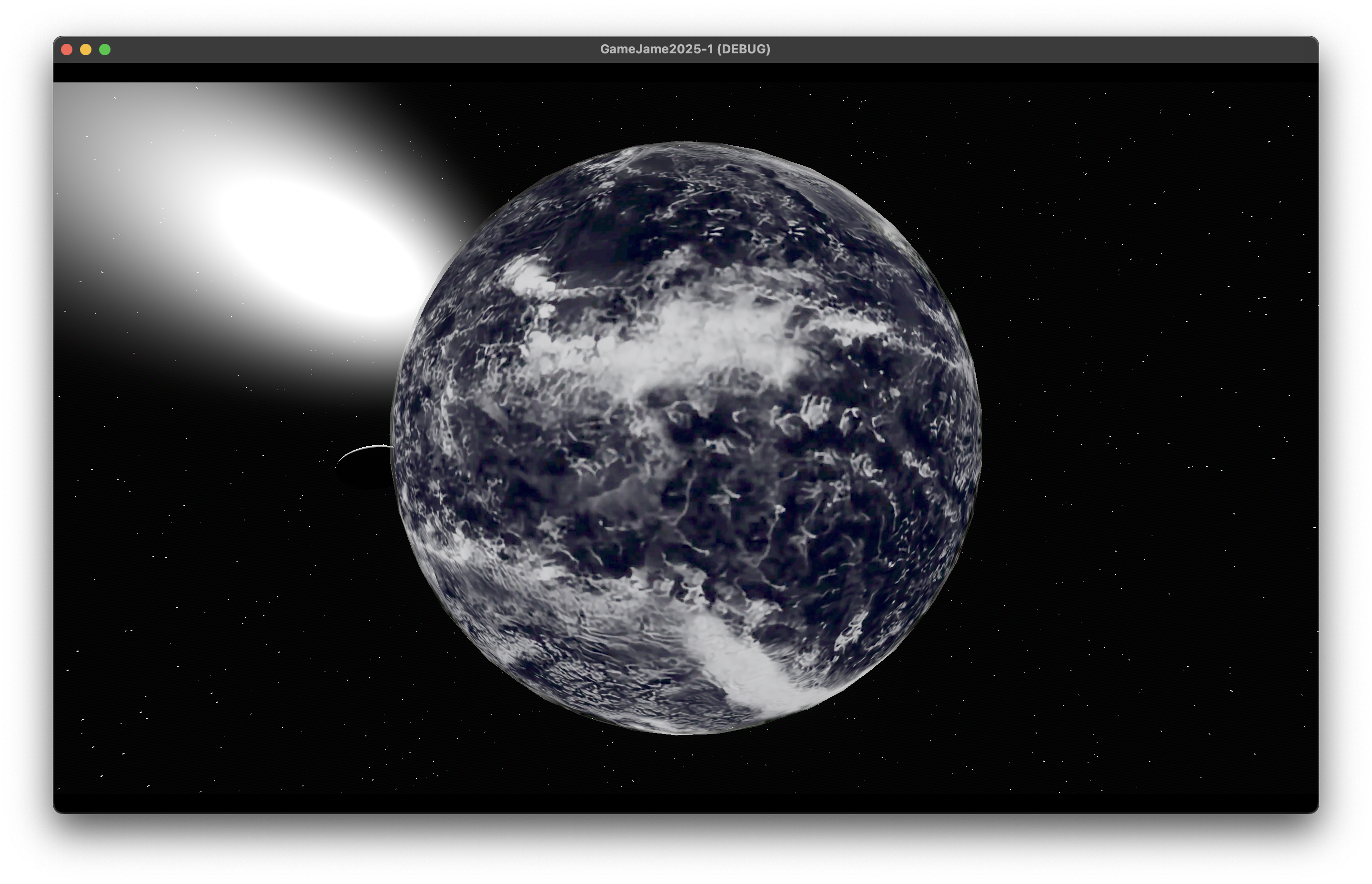 Initial Earth Scene with clouds and Moon, Two